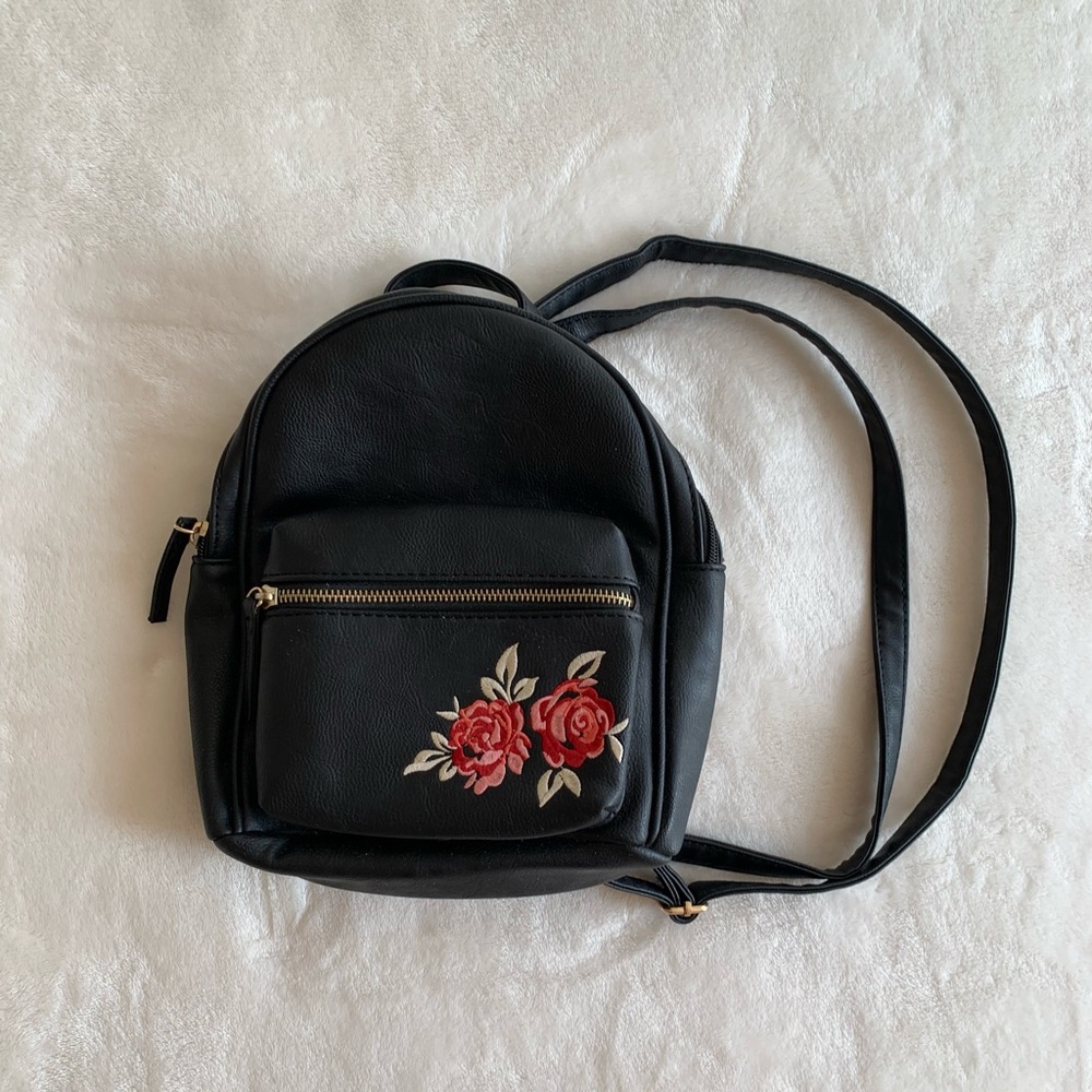 Mini Backpack With Floral Patch
